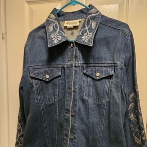 Christian Alexander Embellished Denim Jacket - Blue